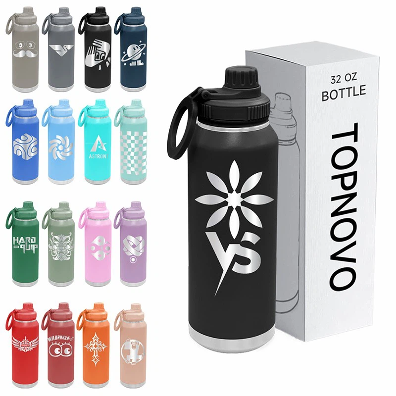 زجاجة ماء 32 أوقية مع غطاء صفي